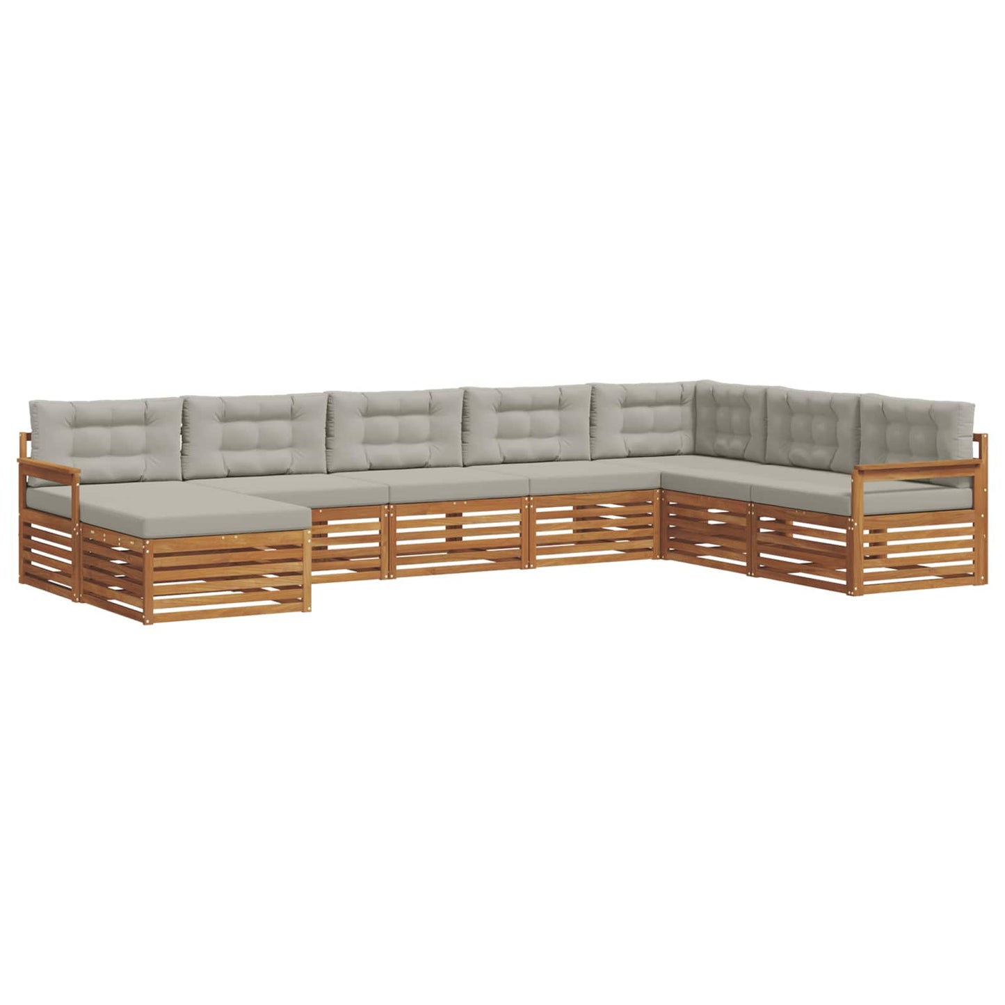 Set di divani da esterno 8 pcs Grigio Naturale e Chiaro | homemem39