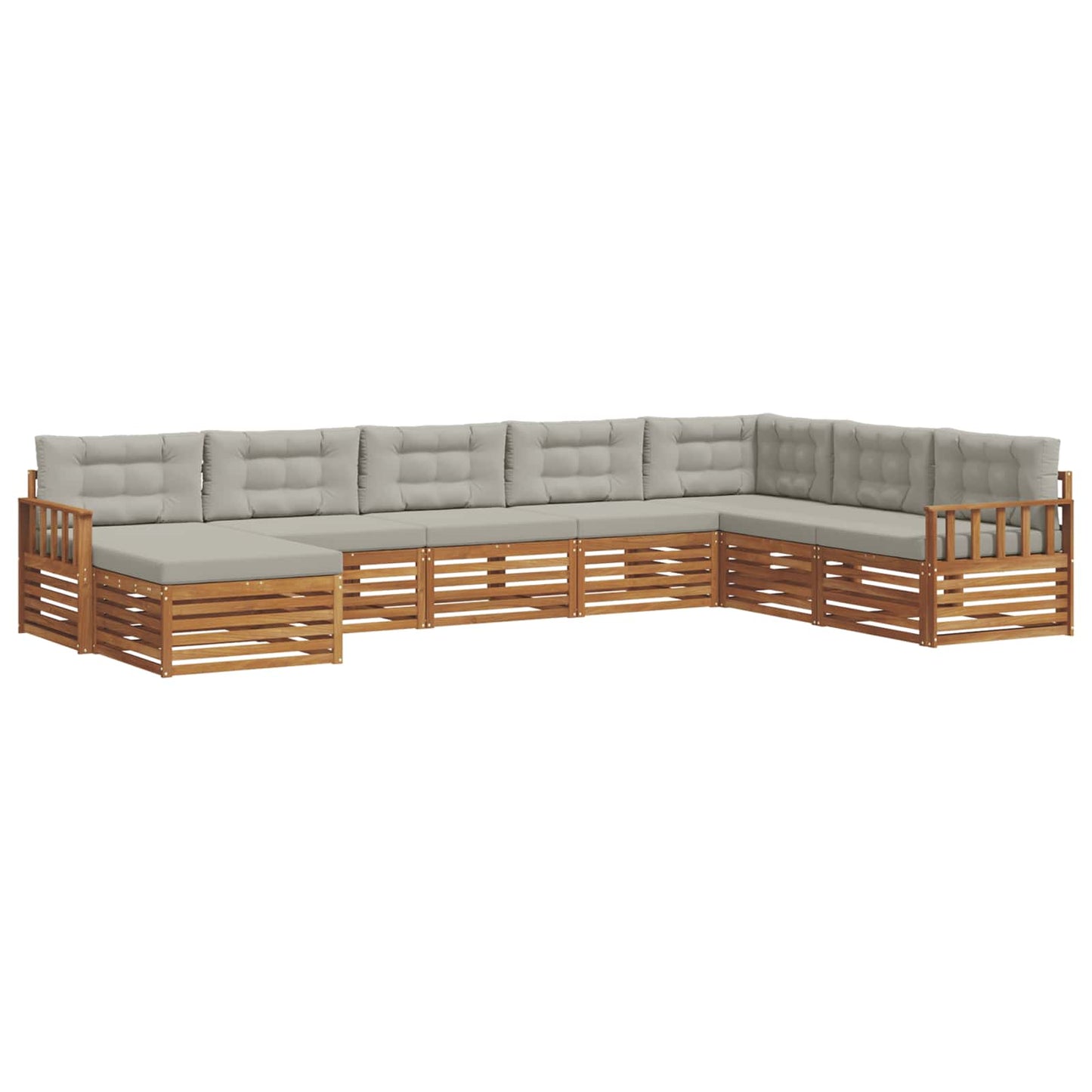 Set di divani da esterno 8 pcs Grigio Naturale e Chiaro | homemem39