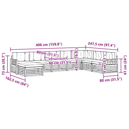 Set di divani da esterno 8 pcs Grigio Naturale e Chiaro | homemem39