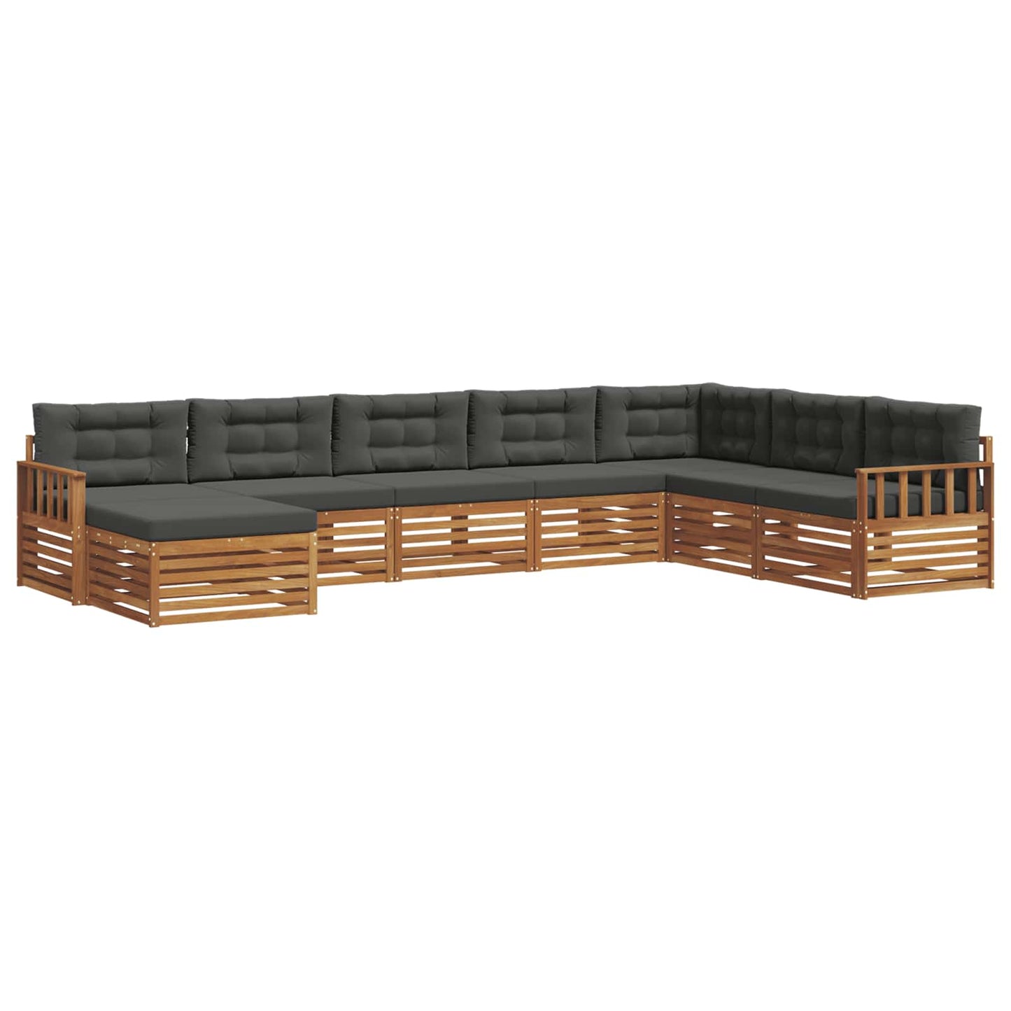 Set di divani da esterno con cuscino 8 pcs Naturale e Antracite | homemem39