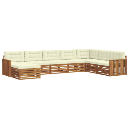 Set di divani da esterno con cuscino 8 pcs Naturale e Crema | homemem39
