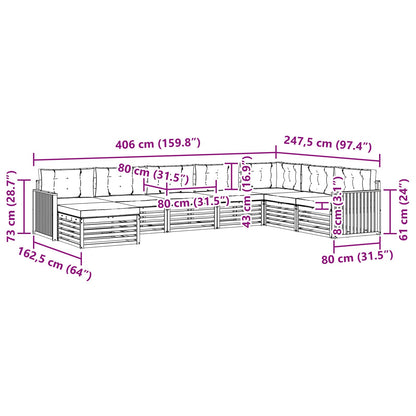Set di divani da esterno 8 pcs Grigio Naturale e Chiaro | homemem39