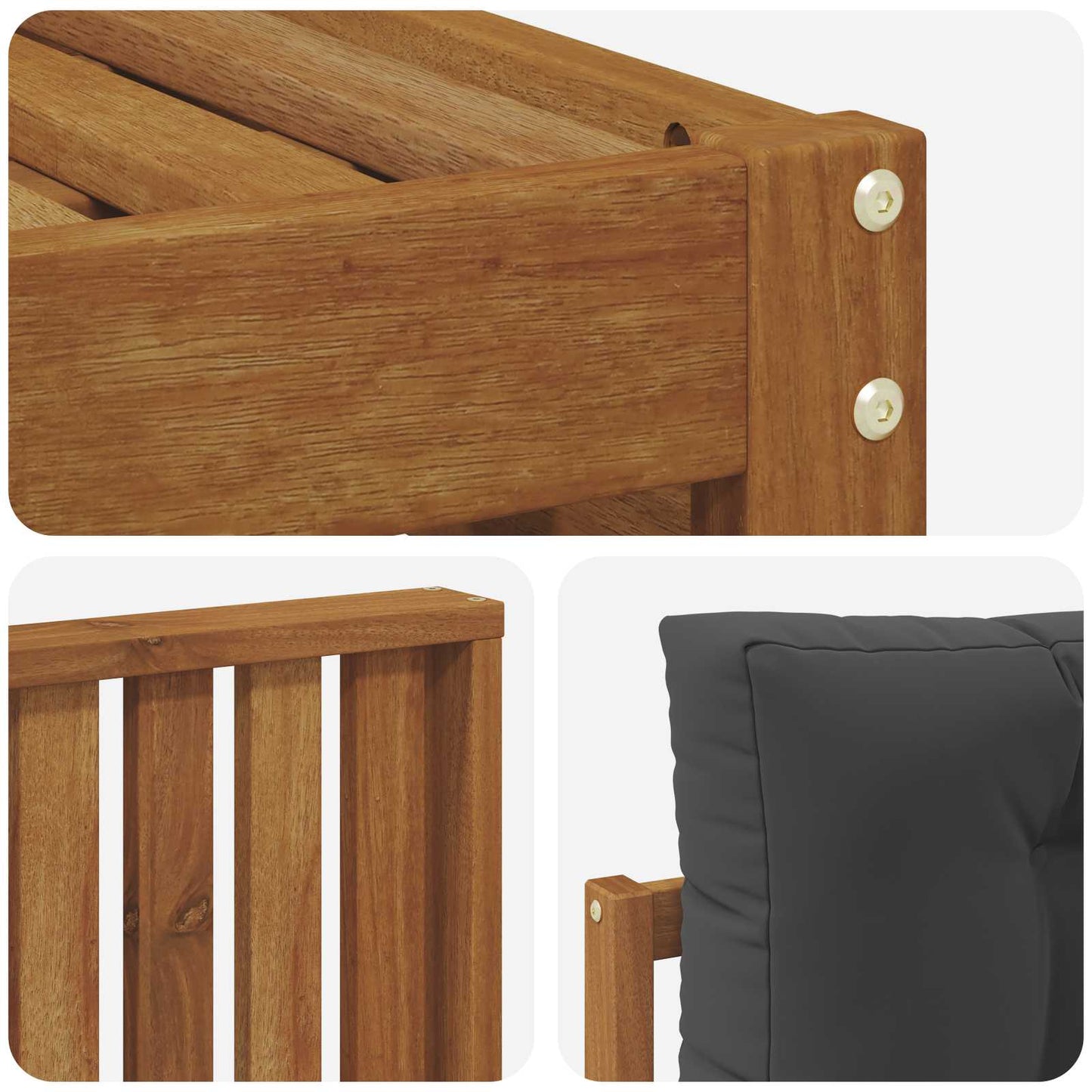 Set di divani da esterno con cuscino 8 pcs Naturale e Antracite | homemem39