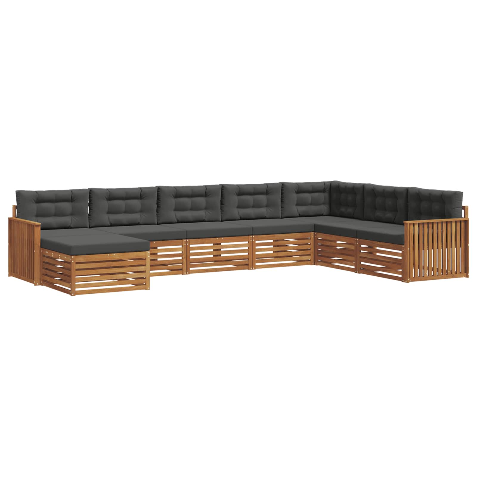 Set di divani da esterno con cuscino 8 pcs Naturale e Antracite | homemem39