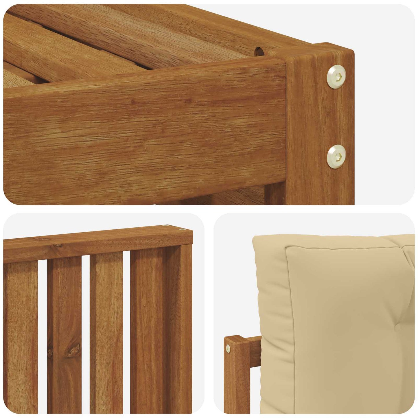 Set di divani da esterno con cuscino 8 pcs Naturale e Beige | homemem39