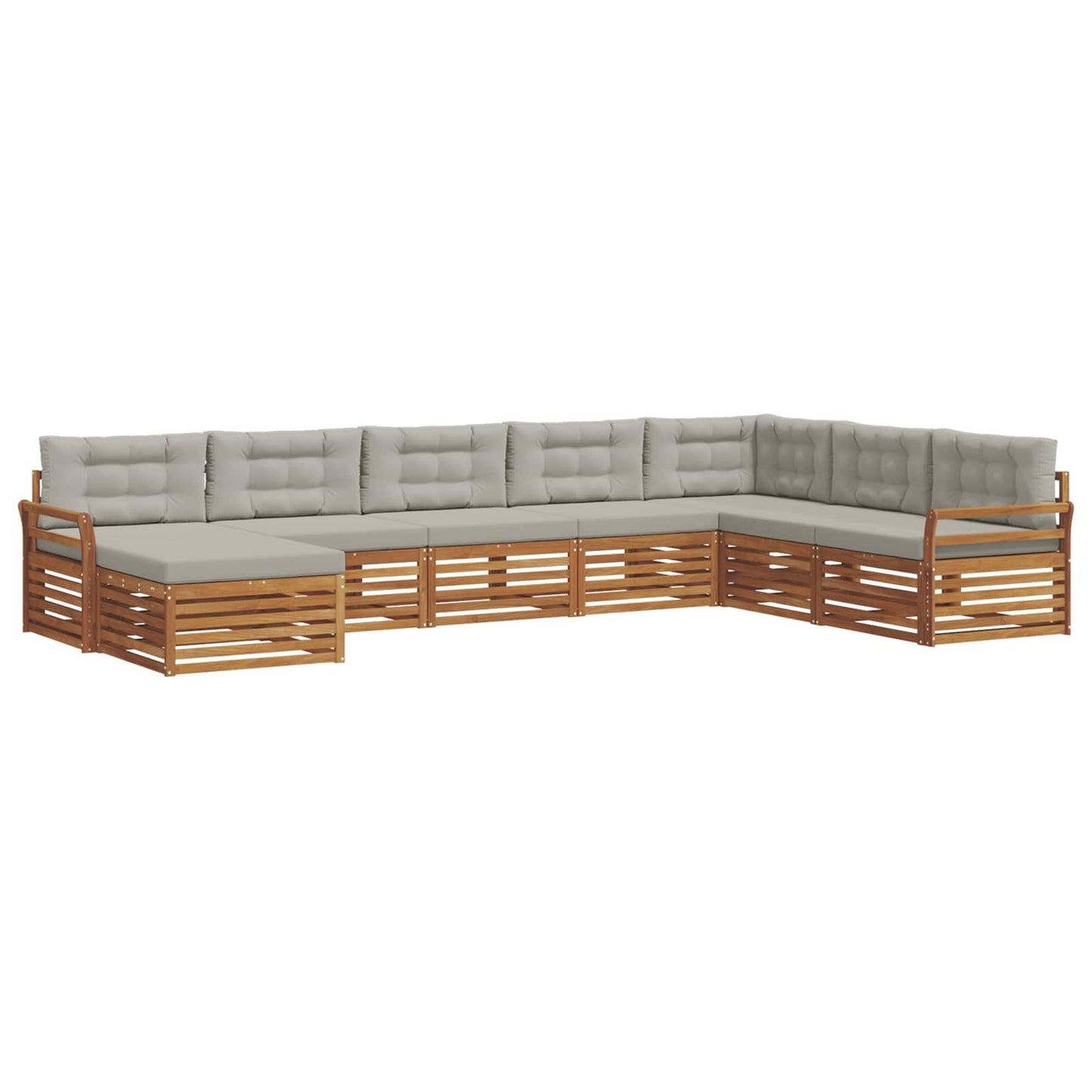 Set di divani da esterno 8 pcs Grigio Naturale e Chiaro | homemem39