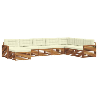 Set di divani da esterno con cuscino 8 pcs Naturale e Crema | homemem39