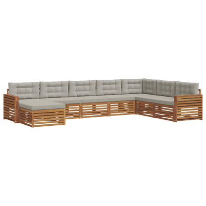 Set di divani da esterno 8 pcs Grigio Naturale e Chiaro | homemem39