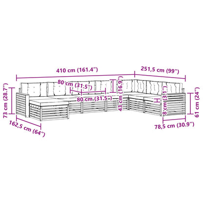 Set di divani da esterno 8 pcs Grigio Naturale e Chiaro | homemem39