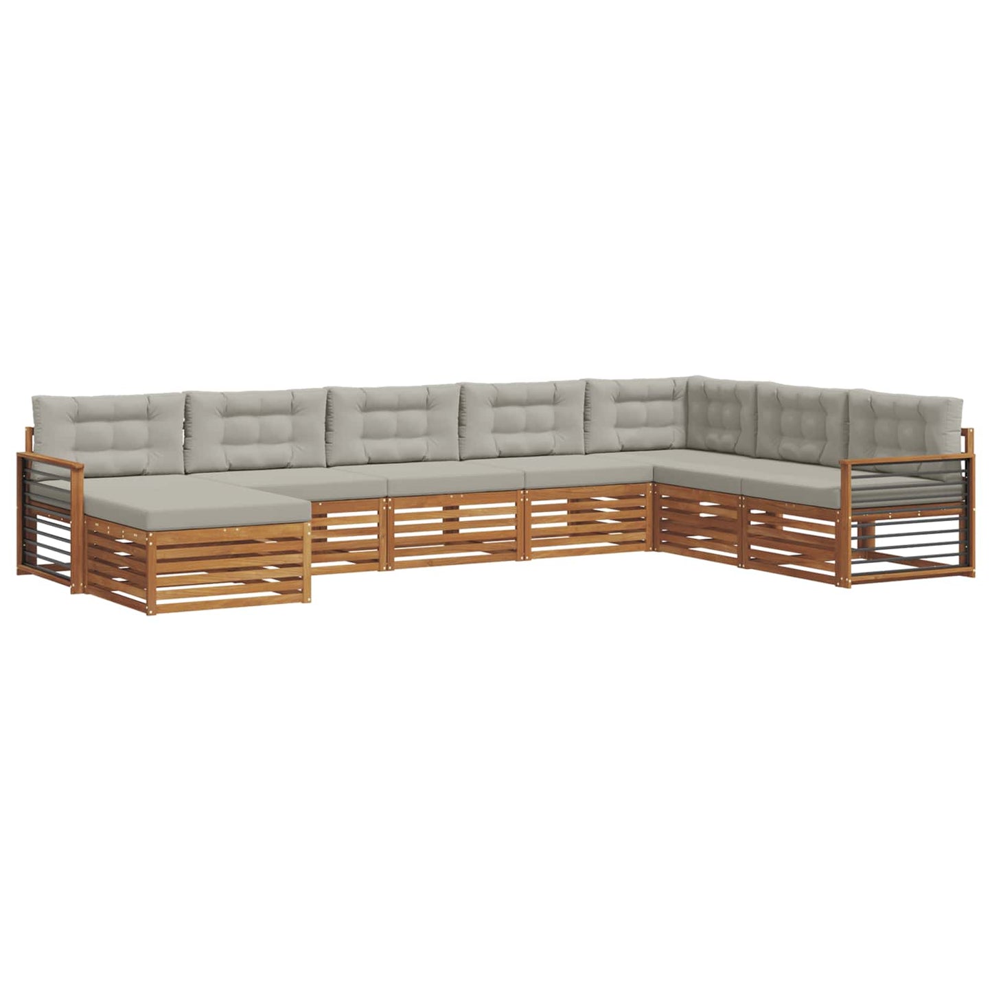 Set di divani da esterno 8 pcs Grigio Naturale e Chiaro | homemem39