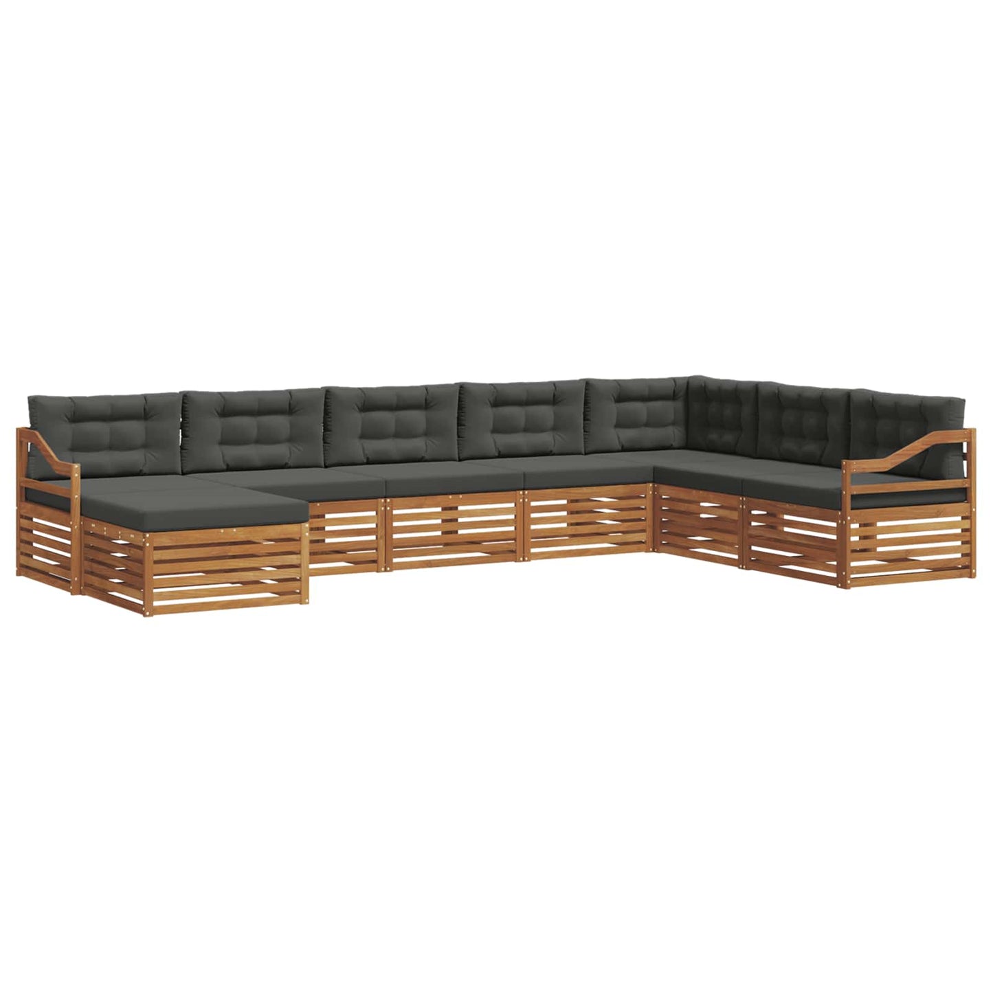 Set di divani da esterno con cuscino 8 pcs Naturale e Antracite | homemem39