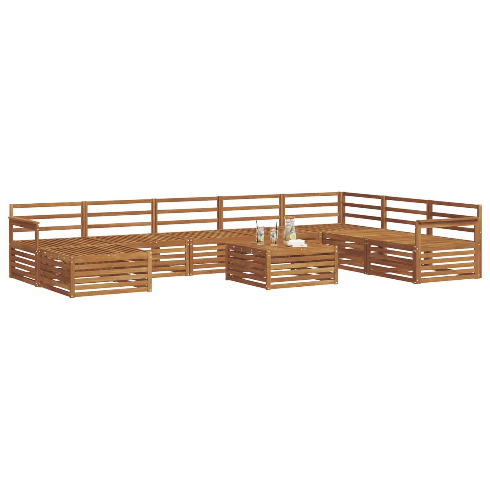 Set di divani da esterno 9 pcs Naturale | homemem39