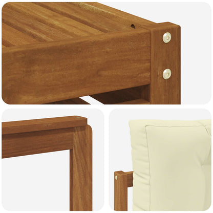Set di divani da esterno con cuscino 9 pcs Naturale e Crema | homemem39