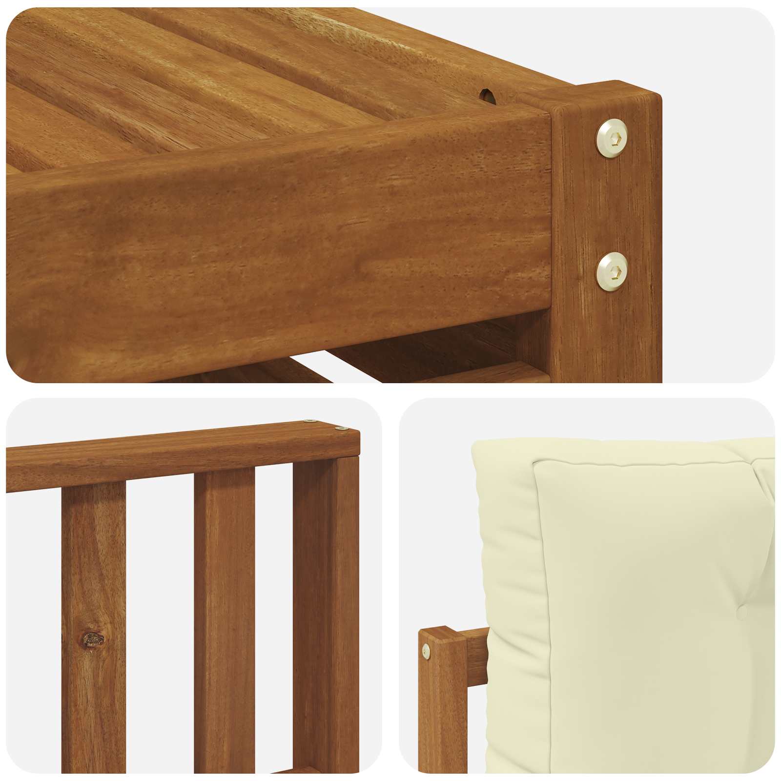 Set di divani da esterno con cuscino 9 pcs Naturale e Crema | homemem39