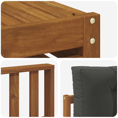 Set di divani da esterno con cuscino 9 pcs Naturale e Antracite | homemem39