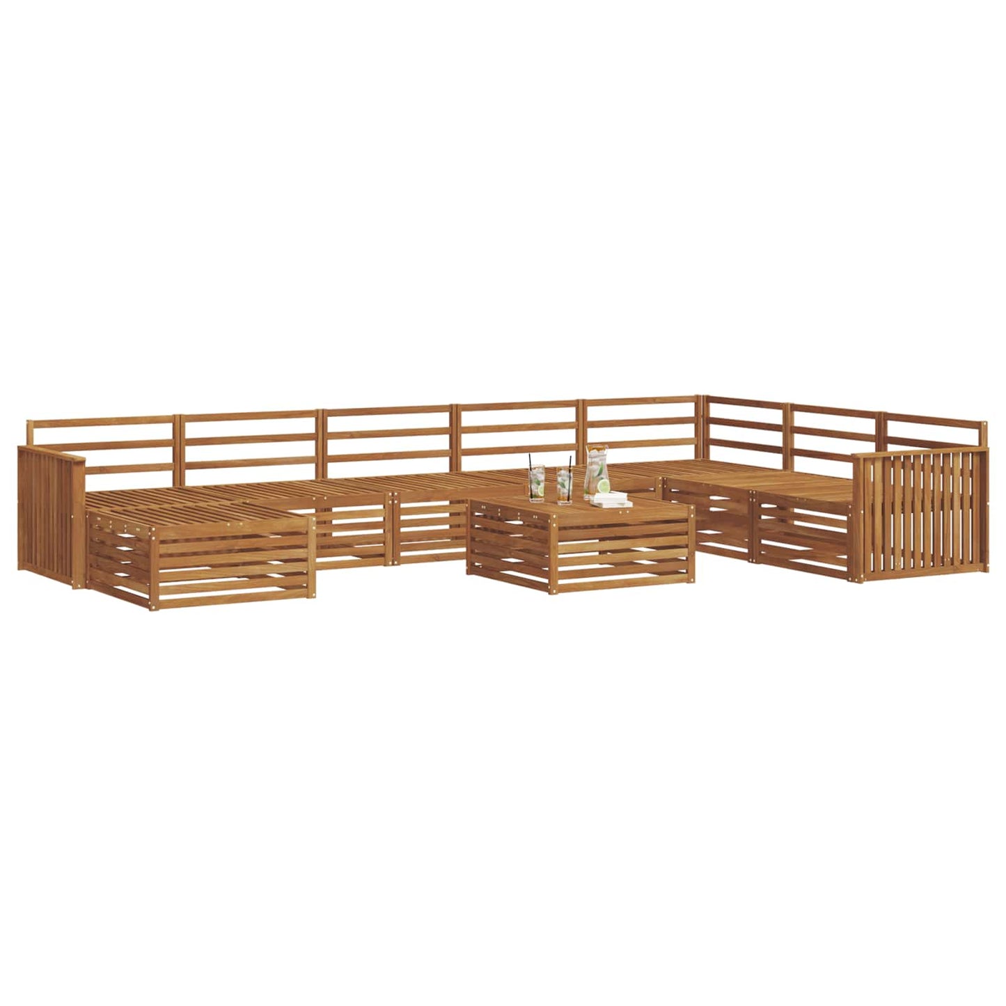 Set di divani da esterno 9 pcs Naturale | homemem39