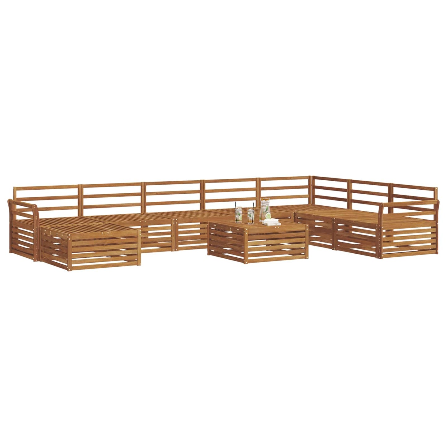Set di divani da esterno 9 pcs Naturale | homemem39