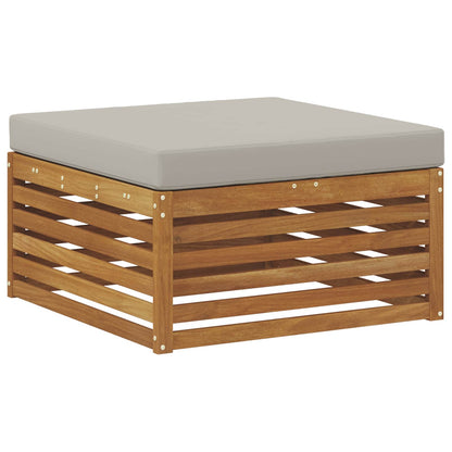 Set di divani da esterno 9 pcs Grigio Naturale e Chiaro