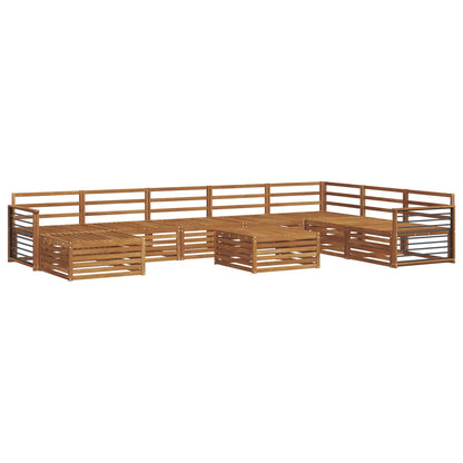 Set divani 9 pcs Naturale Legno di Acacia Massello | homemem39