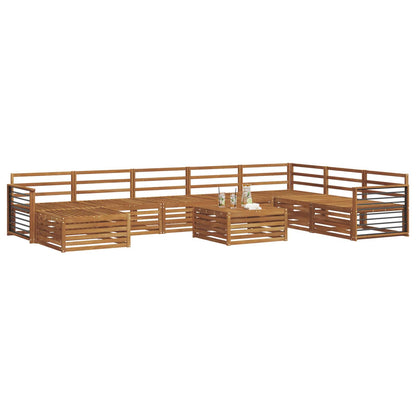 Set divani 9 pcs Naturale Legno di Acacia Massello | homemem39