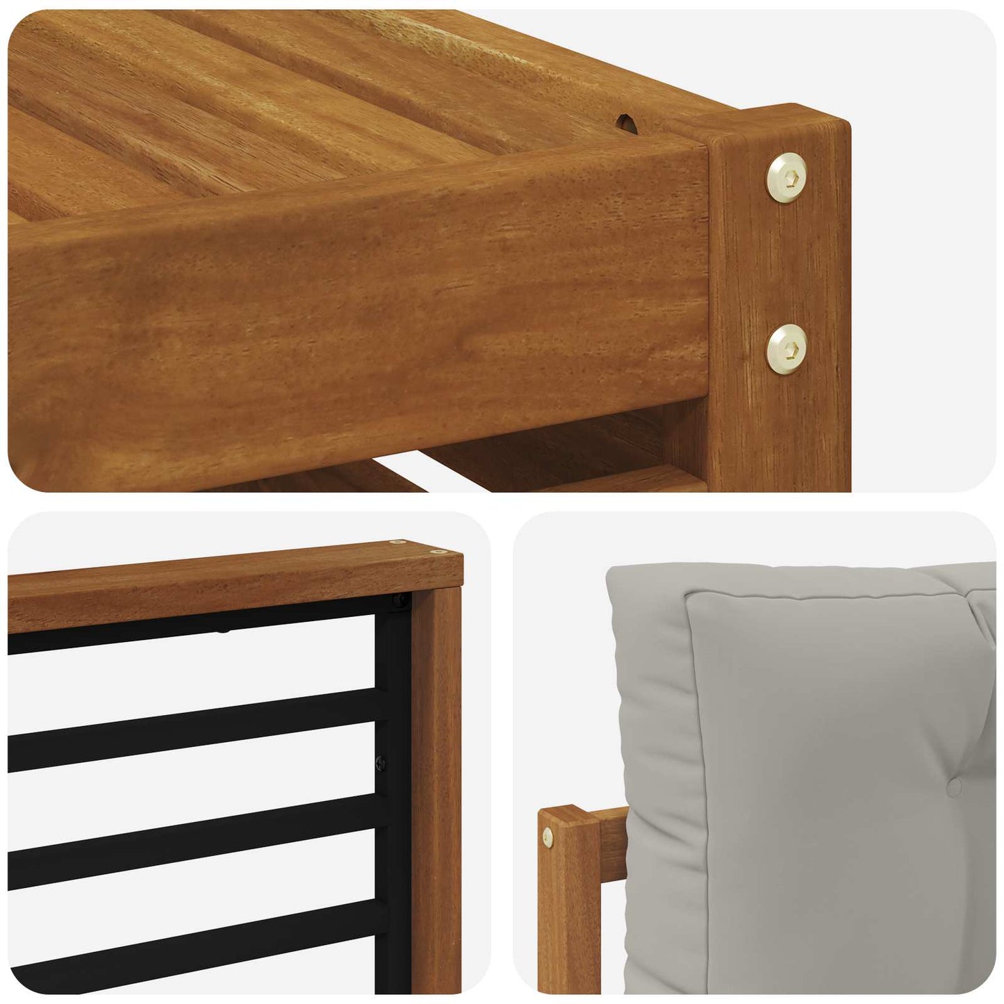 Set di divani da esterno 9 pcs Grigio Naturale e Chiaro | homemem39