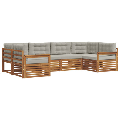 Set di divani da esterno 6 pcs Grigio Naturale e Chiaro | homemem39