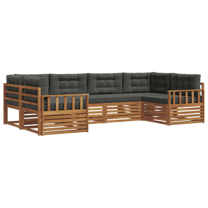 Set di divani da esterno con cuscino 6 pcs Naturale e Antracite | homemem39