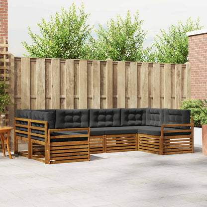 Set di divani da esterno con cuscino 6 pcs Naturale e Antracite