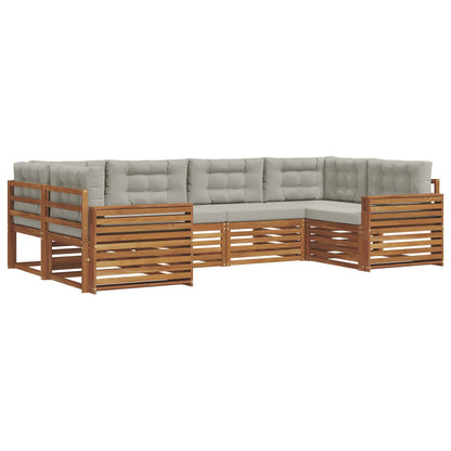 Set di divani da esterno 6 pcs Grigio Naturale e Chiaro | homemem39