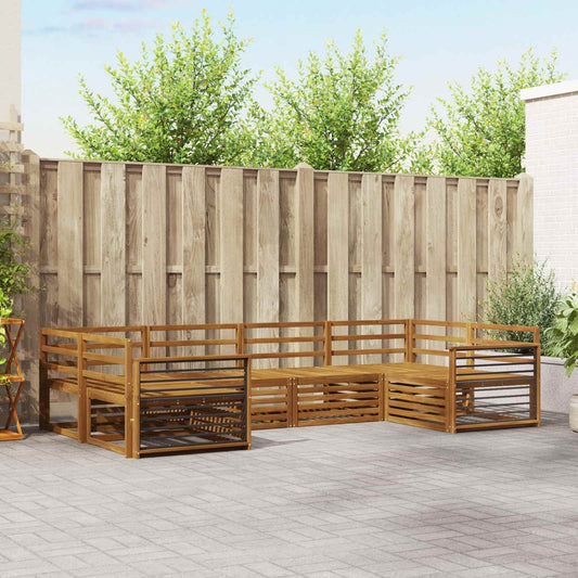 Set divani 6 pcs Naturale Legno di Acacia Massello