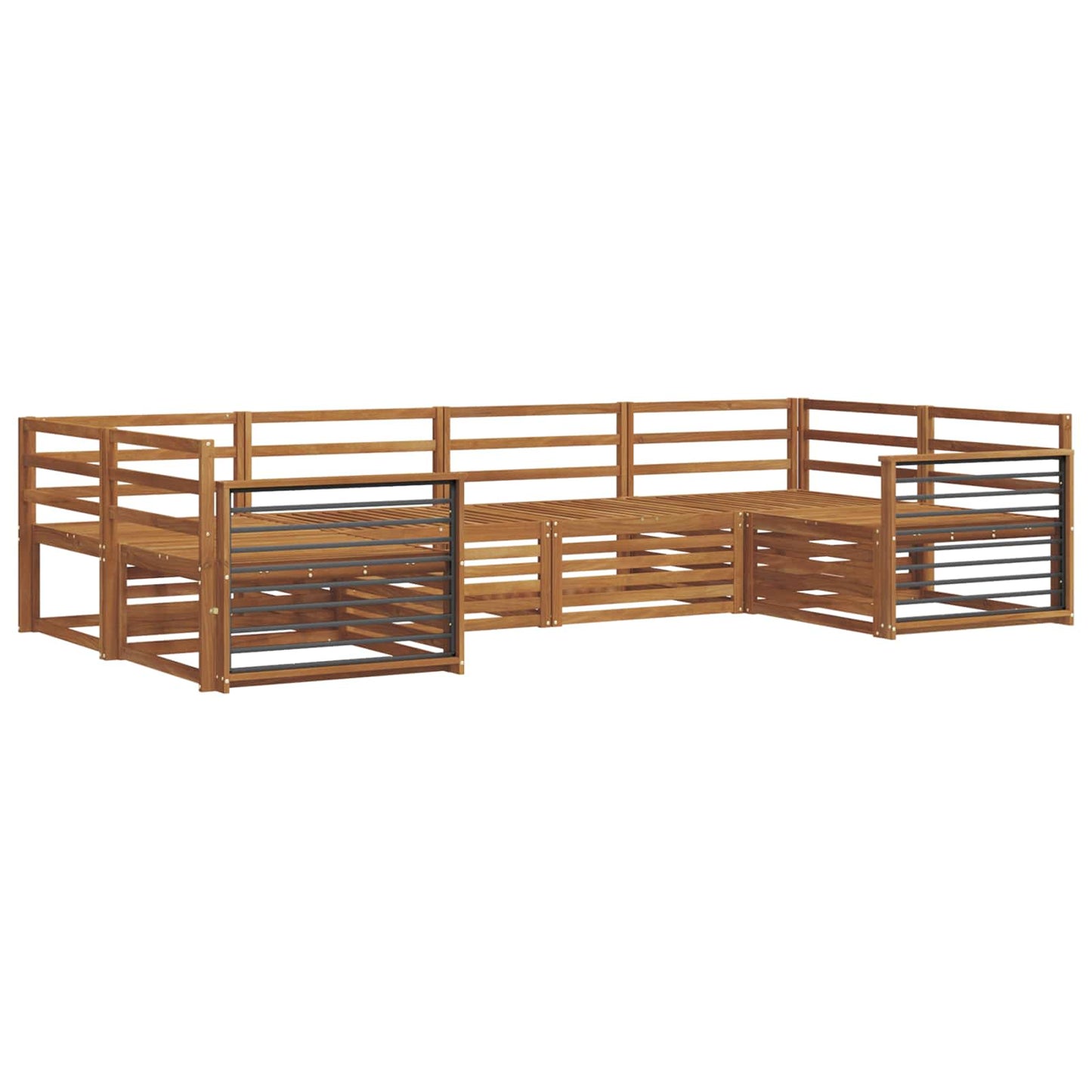 Set divani 6 pcs Naturale Legno di Acacia Massello | homemem39