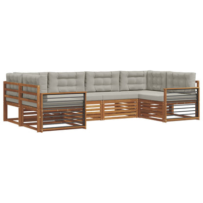 Set di divani da esterno 6 pcs Grigio Naturale e Chiaro | homemem39
