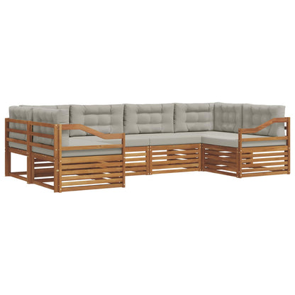 Set di divani da esterno 6 pcs Grigio Naturale e Chiaro | homemem39