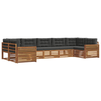 Set di divani da esterno con cuscino 7 pcs Naturale e Antracite