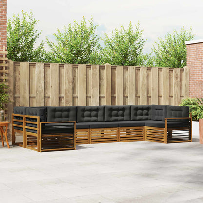 Set di divani da esterno con cuscino 7 pcs Naturale e Antracite