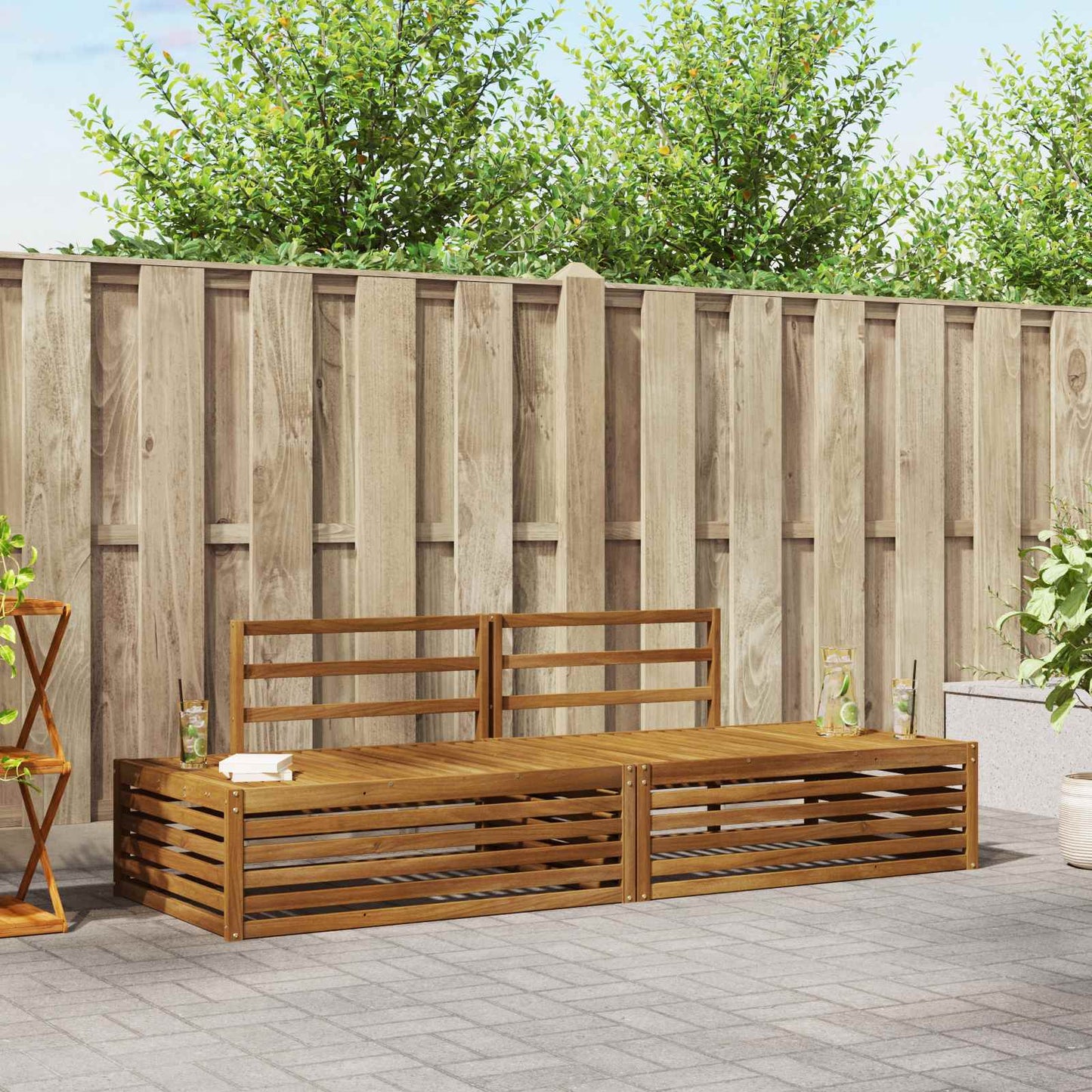 Set di divani da esterno Naturale 203,5 x 83 x 73 cm | homemem39