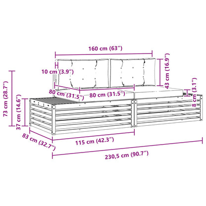 Set di divani da esterno Naturale e Crema 203,5 x 83 x 73 cm | homemem39