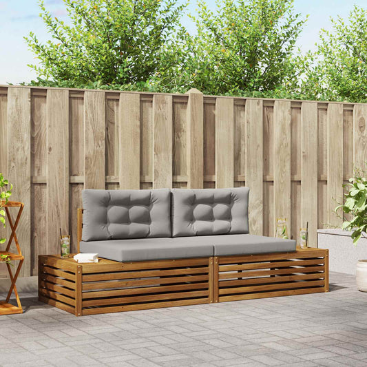 Set di divani da esterno con cuscino Grigio Naturale e Chiaro | homemem39