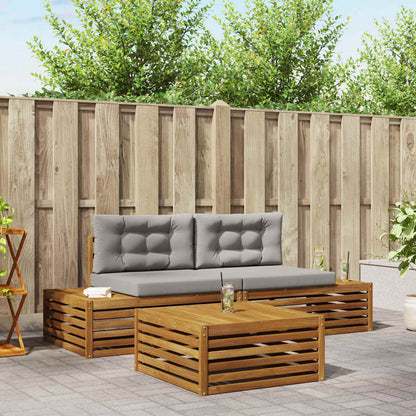 Set di divani da esterno 3 Pezzo Grigio Naturale e Chiaro | homemem39