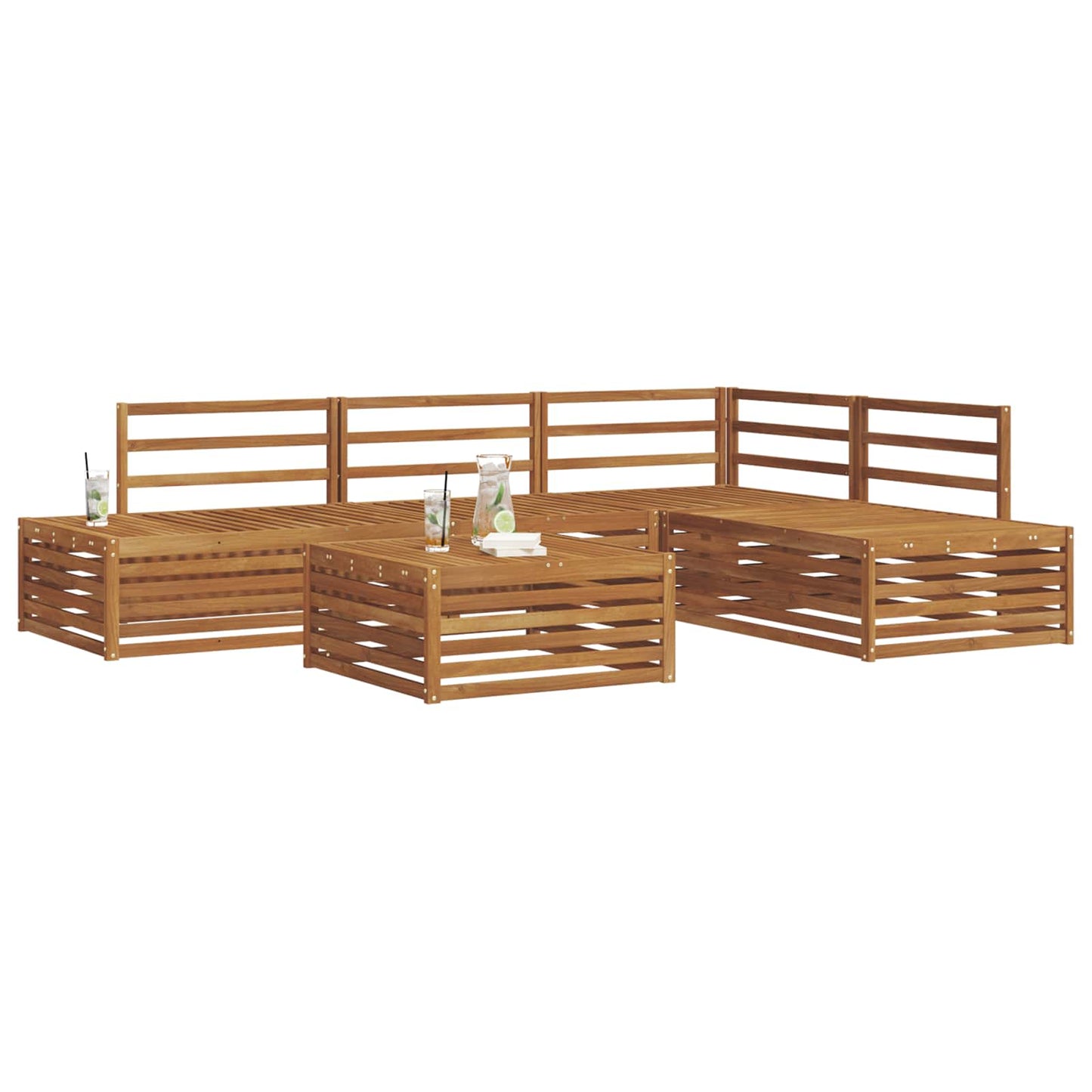 Set di divani da esterno 5 Pezzo Naturale | homemem39
