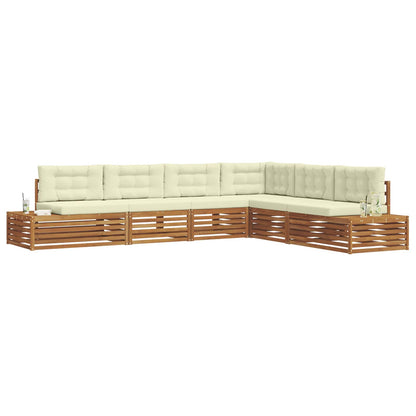 Set di divani da esterno con cuscino 6 Pezzo Naturale e Crema | homemem39