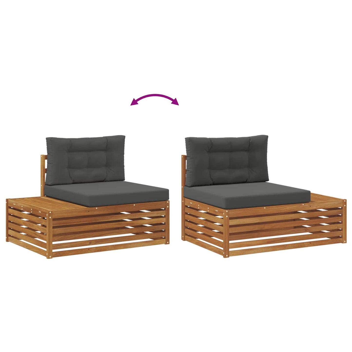 Set di divani da esterno 6 Pezzo Naturale e Antracite | homemem39