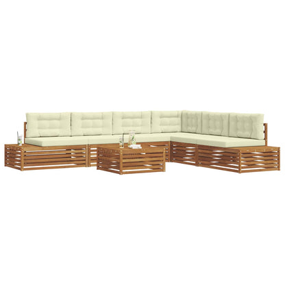 Set di divani da esterno con cuscino 7 Pezzo Naturale e Crema | homemem39