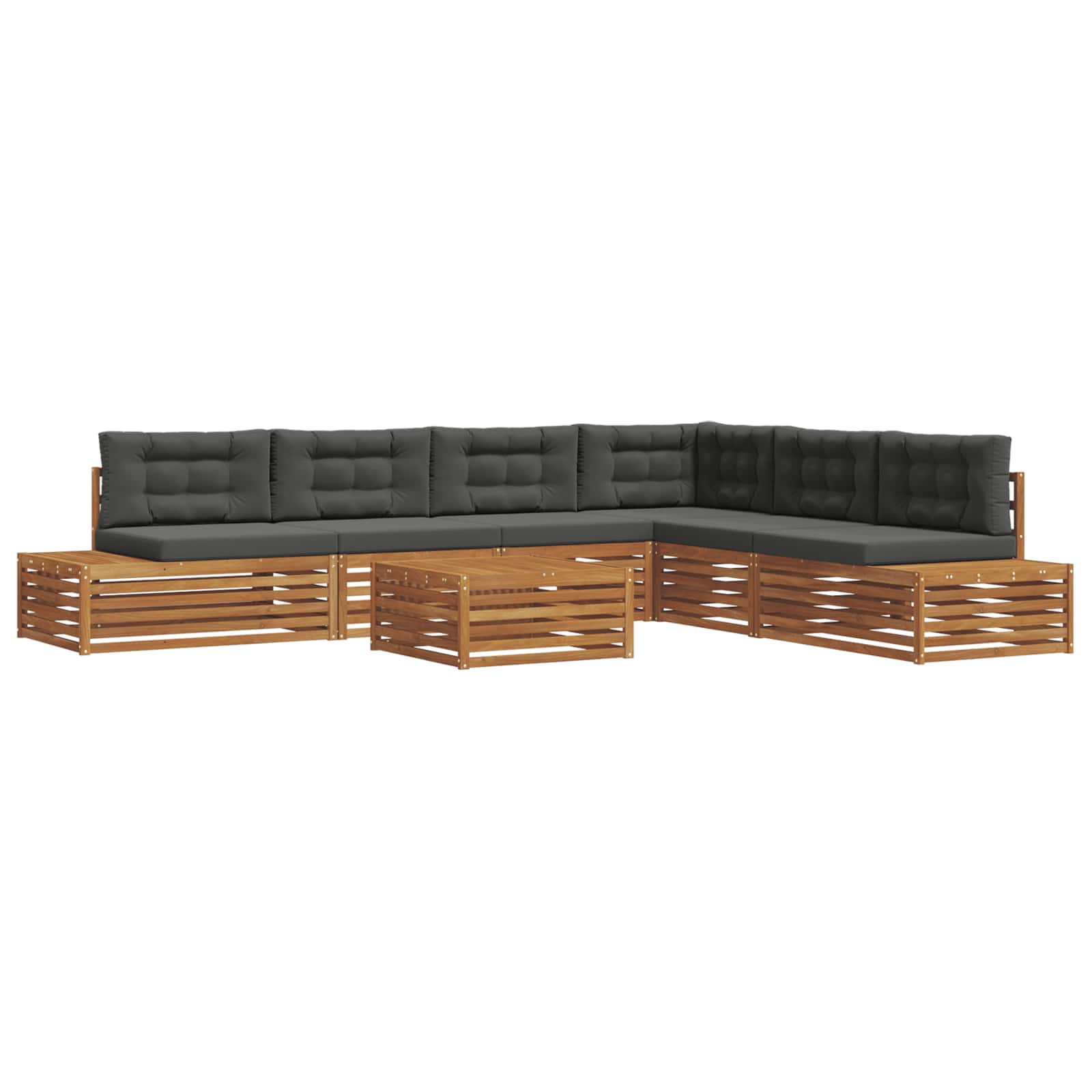 Set di divani da esterno 7 Pezzo Naturale e Antracite | homemem39