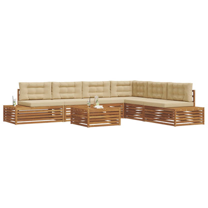 Set di divani da esterno con cuscino 7 Pezzo Naturale e Beige | homemem39
