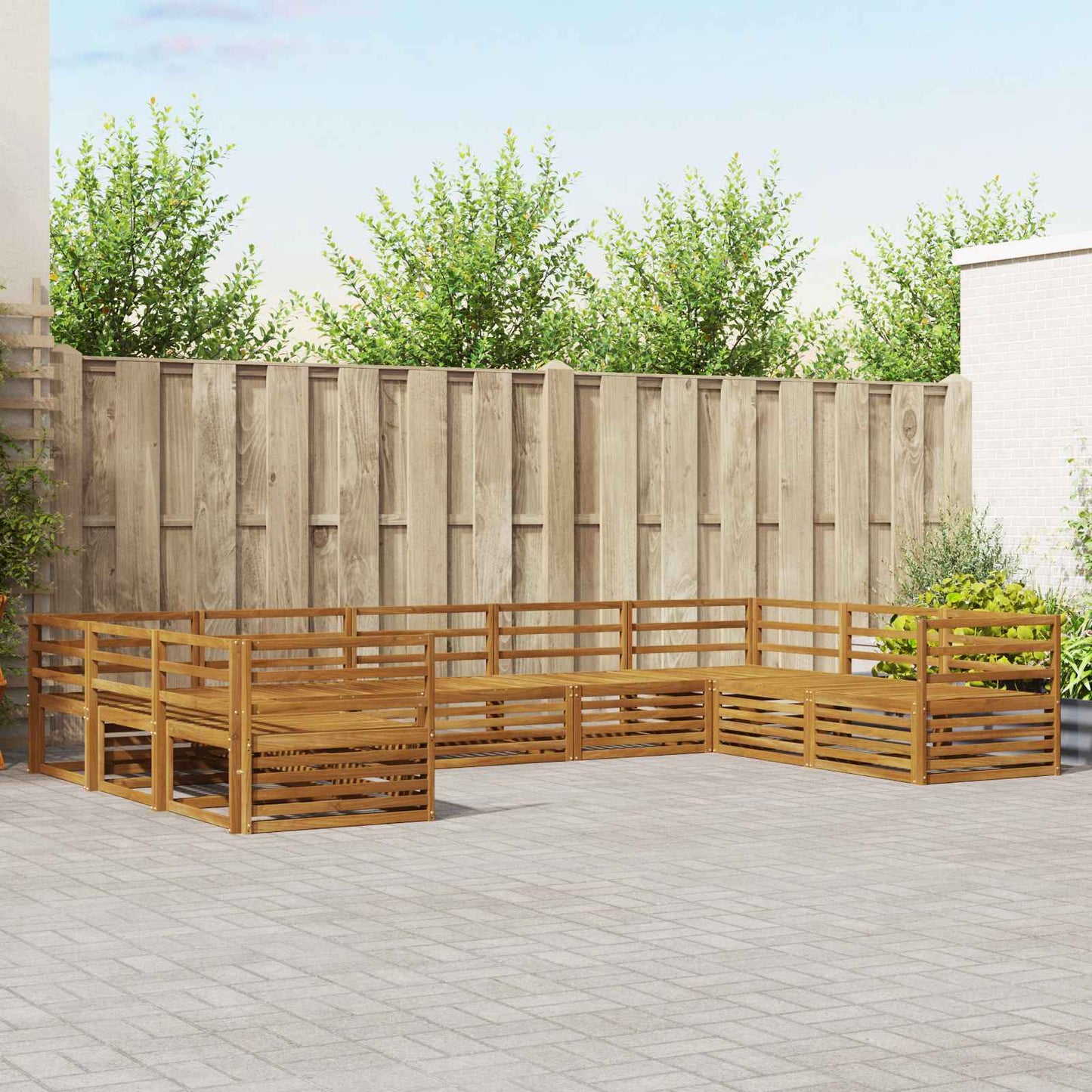 Set di divani da esterno 9 pcs Naturale