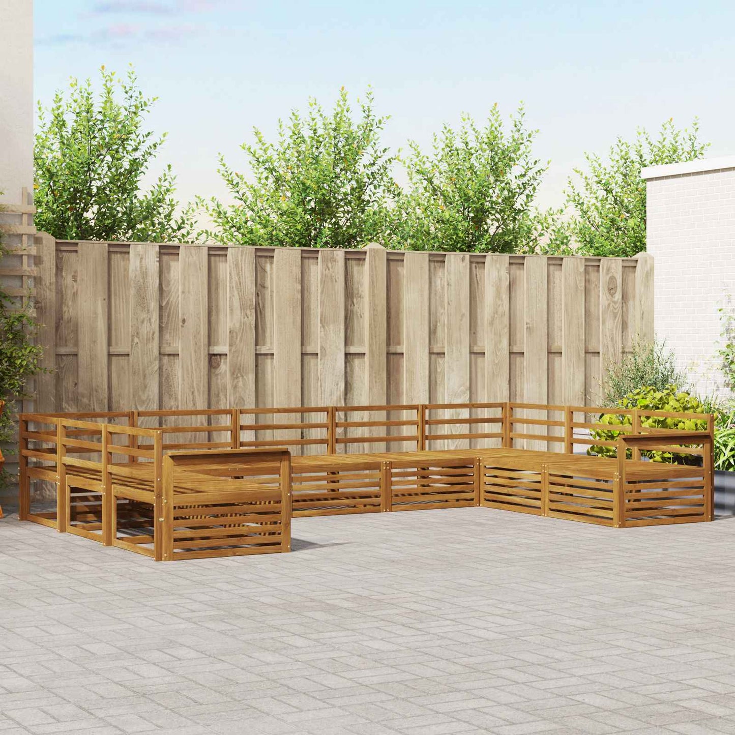 Set di divani da esterno 9 pcs Naturale | homemem39