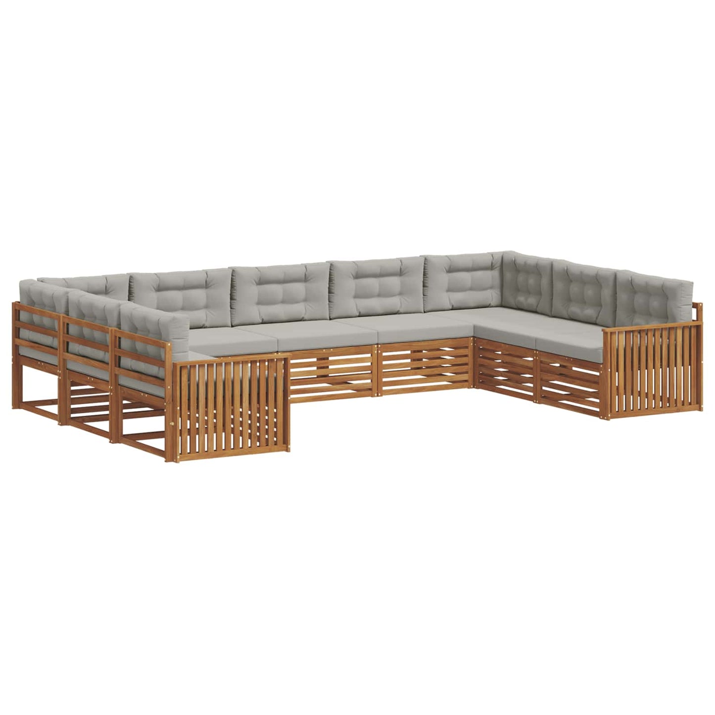 Set di divani da esterno 9 pcs Grigio Naturale e Chiaro | homemem39