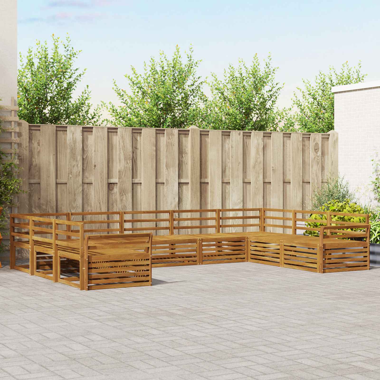 Set di divani da esterno 9 pcs Naturale | homemem39