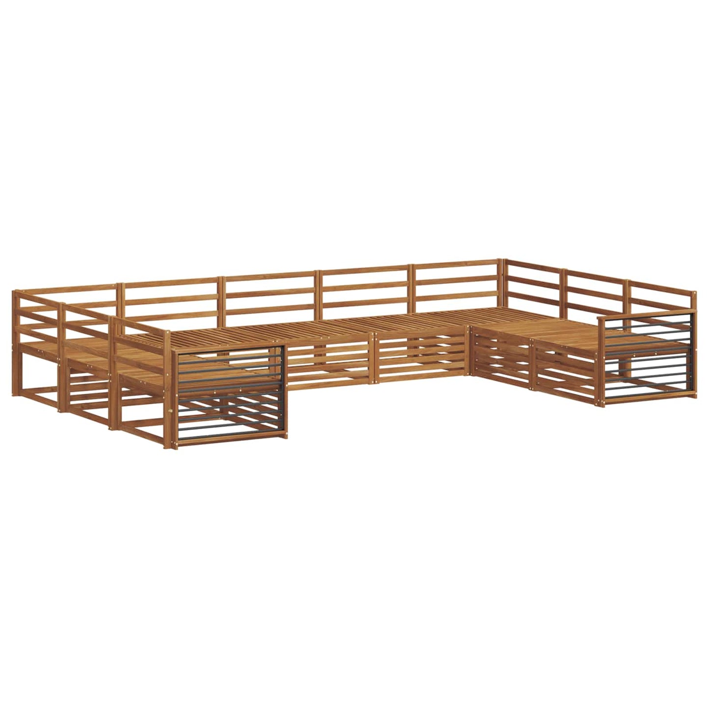 Set divani 9 pcs Naturale Legno di Acacia Massello | homemem39